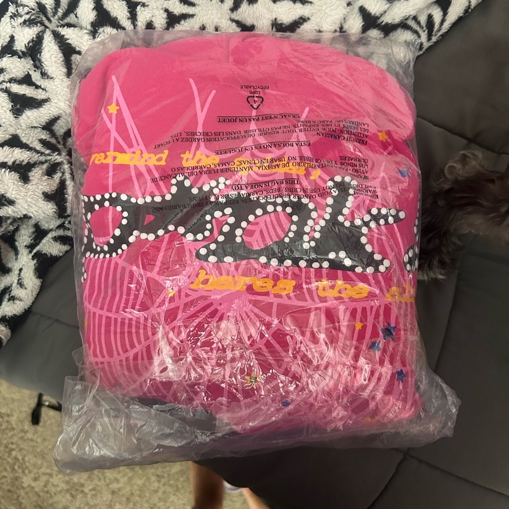 Pink spider hoodie